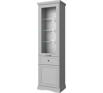 Шкаф Anrex VALENCIA, с витриной 1V1D1S, цвет Серый 701724