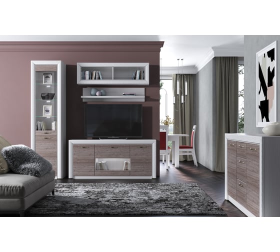 Тумба Anrex RTV 1V2D1S, OLIVIA, цвет вудлайн крем/дуб анкона 677240