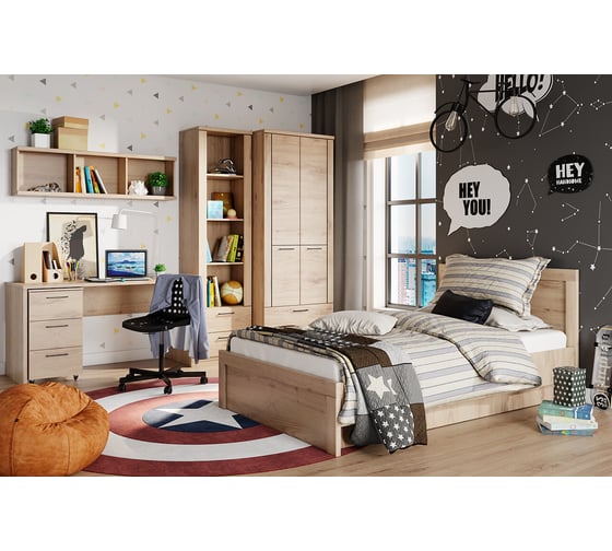 Кровать Anrex DOORSET 120 с подъемником. Цвет ДУБ НАВАРРА 716329
