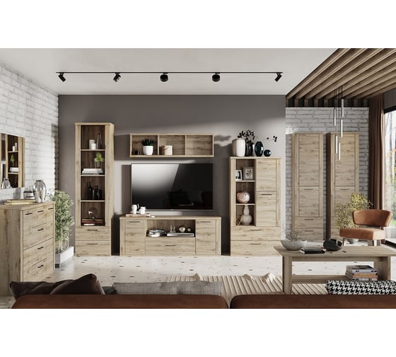Полка навесная Anrex DOORSET 3N. Цвет ДУБ НАВАРРА 707459