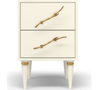 Прикроватная тумба BOGACHO Арт Колор matte с 2-мя ящиками Классик Голд 11805/кремово-белый/золото