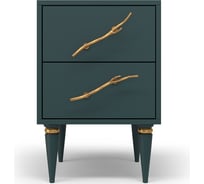 Прикроватная тумба BOGACHO Арт Колор matte с 2-мя ящиками Классик Голд 11805/бирюзово-зеленый/золото
