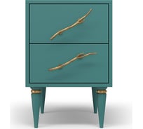 Прикроватная тумба BOGACHO Арт Колор matte с 2-мя ящиками Классик Голд 11805/пастельно-синий/золото