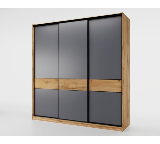 Шкаф-купе МК Мама SLIM,184x60, Дуб вотан, Серый 101927