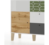 Комод с 3 ящиками и дверью МК Мама STORY Овалы, Белый 102086