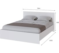 Кровать Арника 160x200 см, с настилом из ДСП Плейона, белый 00-00142936