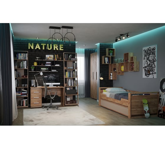 Стеллаж Арника Nature 95 дуб табачный 00-00015628