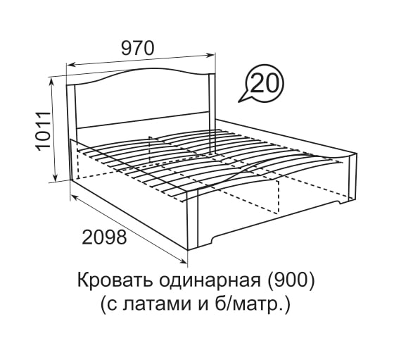 Кровать Арника Виктория 90x200 см Т0016265