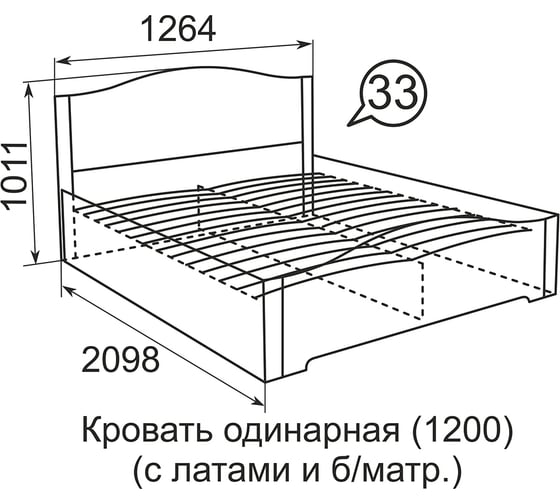 Кровать с латами Арника Виктория 33 120x200 см Т0017380