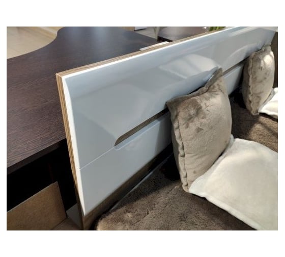 Кровать Арника с настилом ДСП Наоми КР-11 160x200 см, белый глянец Н000611