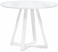 Стол стеклянный Woodville Норфолк 100 белый мрамор/белый 588041