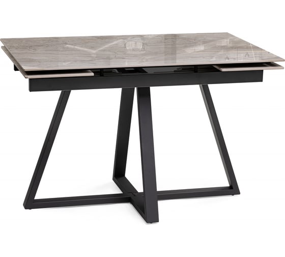 Керамический стол Woodville Силлем 120(180)х80x77 dyna fantasico grey/черный 588058