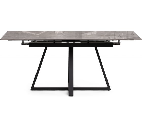 Керамический стол Woodville Силлем 120(180)х80x77 dyna fantasico grey/черный 588058