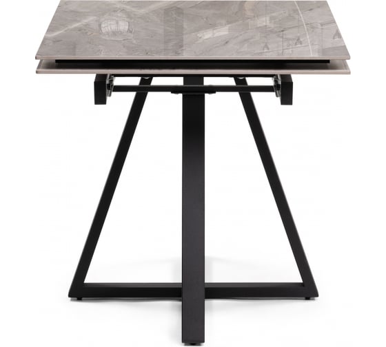 Керамический стол Woodville Силлем 120(180)х80x77 dyna fantasico grey/черный 588058
