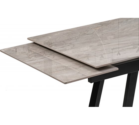 Керамический стол Woodville Силлем 120(180)х80x77 dyna fantasico grey/черный 588058