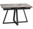 Керамический стол Woodville Силлем 120(180)х80x77 dyna fantasico grey/черный 588058 1