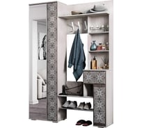 Прихожая Арника Шанель, ясень белый/ясень темный 00-00104073