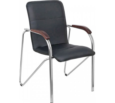 Кресло KSG Самба КС 1 РМК 000.457 эк/к Черный, локти дерево темные НФ-00000158