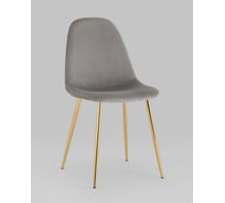 Стул для кухни обеденный Стул Груп Валенсия SN, велюр серый, золотые ножки OS-001L HLR-18 gl