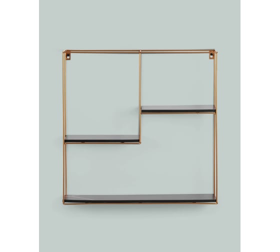 Настенная полка-стеллаж Стул Груп Square золотая, черный мрамор FDC9684 g bl/m
