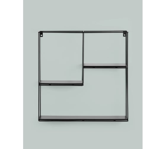 Настенная полка-стеллаж Стул Груп Square черная, черный мрамор FDC9684 bl bl/m
