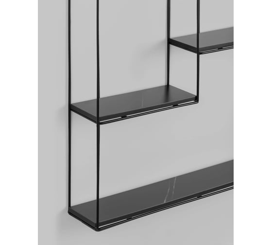 Настенная полка-стеллаж Стул Груп Square черная, черный мрамор FDC9684 bl bl/m