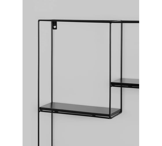 Настенная полка-стеллаж Стул Груп Square черная, черный мрамор FDC9684 bl bl/m