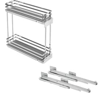 Бутылочница GTV MOVIX PRO в модуль 200 мм, правый монтаж, направляющие с доводчиком, антрацит (плоский прут) KO-200BO-60-P1-K