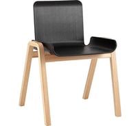 Обеденный стул для кухни Стул Груп Harbour пластик черный, ножки дерево XH-8617 black