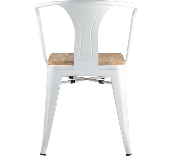 Обеденный стул для кухни Стул Груп TOLIX ARM WOOD белый глянцевый + светлое дерево YD-H440AR-W LG-02