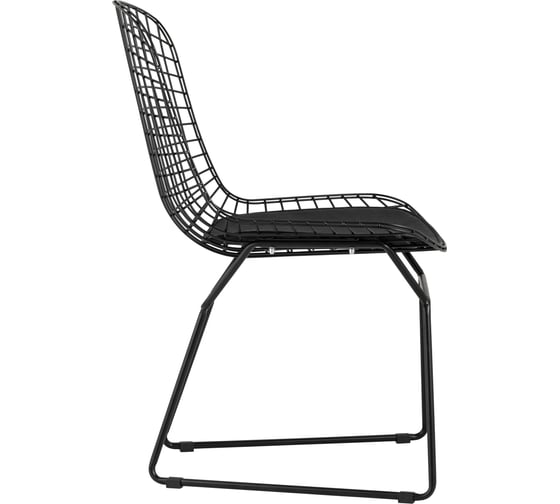Стул для кухни обеденный Стул Груп Bertoia, черный, с черной подушкой BTY-18-P6 BL/BL