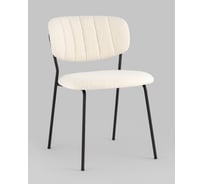 Стул для кухни обеденный Стул Груп Кэрол без подлокотников, букле белый, черные ножки FDC9003 DC2635-1A white