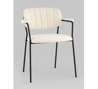 Стул для кухни обеденный Стул Груп Кэрол, букле белый, черные ножки FDC9005 DC2635-1A white