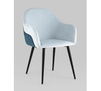 Стул для кухни обеденный Стул Груп Новел велюр светло-голубой с синей спинкой AV 334-H48/58-08