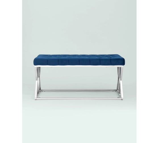 Банкетка-скамейка Стул Груп ИНСИГНИЯ, вельвет синий, сталь серебро BENCH-011