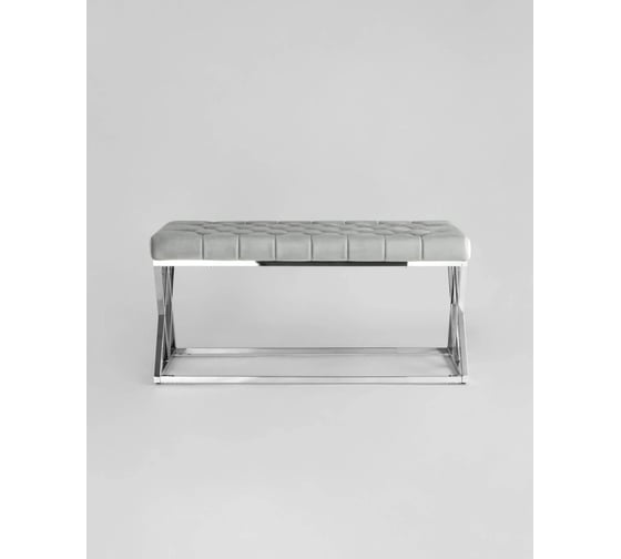 Банкетка-скамейка Стул Груп ИНСИГНИЯ, вельвет серый, сталь серебро BENCH-011-GR
