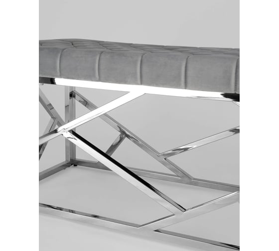Банкетка-скамейка Стул Груп АРТ ДЕКО, вельвет серый, сталь серебро BENCH-016-GR