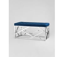 Банкетка-скамейка Стул Груп АРТ ДЕКО, вельвет синий, сталь серебро BENCH-016