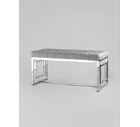 Банкетка-скамейка Стул Груп БРУКЛИН, вельвет серый, сталь серебро BENCH-012-GR