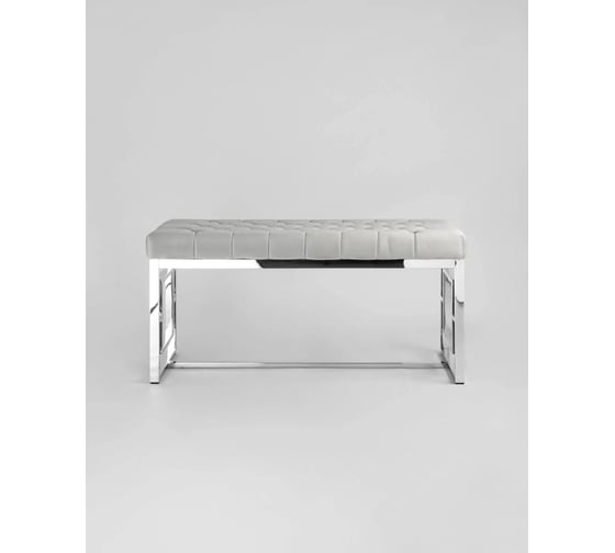 Банкетка-скамейка Стул Груп БРУКЛИН, вельвет серый, сталь серебро BENCH-012-GR