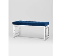 Банкетка-скамейка Стул Груп БРУКЛИН, вельвет синий, сталь серебро BENCH-012