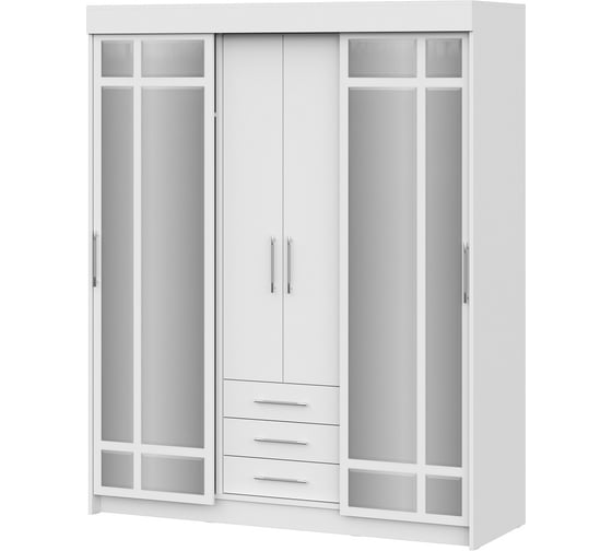 Шкаф-купе Арника Фортуна, белый 00-00141277