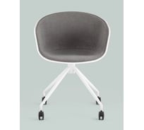 Кресло компьютерное Стул Груп LIBRA, пластик белый, рогожка серый SL-7040ZB grey