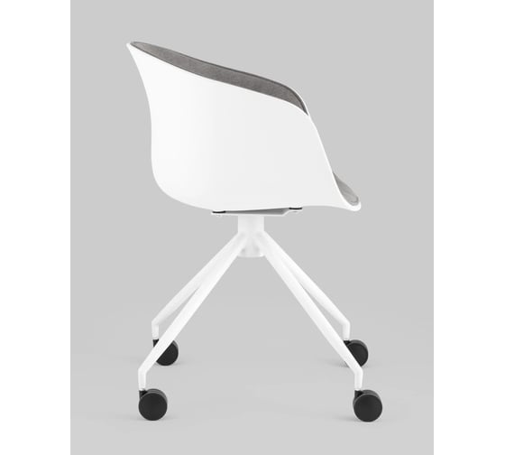 Кресло компьютерное Стул Груп LIBRA, пластик белый, рогожка серый SL-7040ZB grey