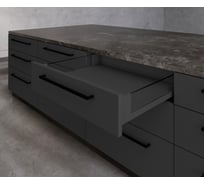 Выдвижной ящик GTV AXIS PRO L-350 мм, низкий H-86 мм, со стеклянными боковинами, антрацит PB-AXISPRO-GLASS-KPL350A