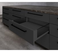 Выдвижной ящик GTV AXIS PRO L-300 мм, средний H-120 мм, со стеклянными боковинами, антрацит PB-AXISPRO-GLASS-KPL300B