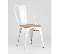 Стул для кухни обеденный Стул Груп TOLIX WOOD белый глянцевый + светлое дерево YD-H440B-W LG-02