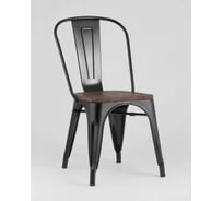 Стул для кухни обеденный Стул Груп TOLIX WOOD черный глянцевый + темное дерево YD-H440B-W LG-01