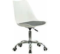 Кресло стул BRABIX Eames Mg-310 Ch, хром, пластик белый, ткань серая 532924