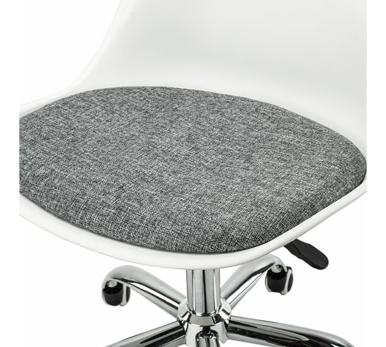 Кресло стул BRABIX Eames Mg-310 Ch, хром, пластик белый, ткань серая 532924